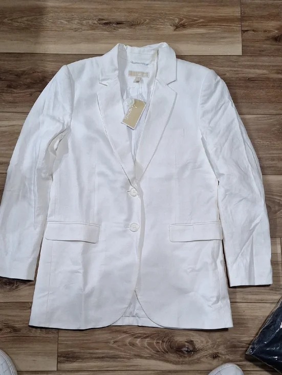 Michael Kors Cotton Blend Twill Blazer White 8 NWT - Picture 2 of 7